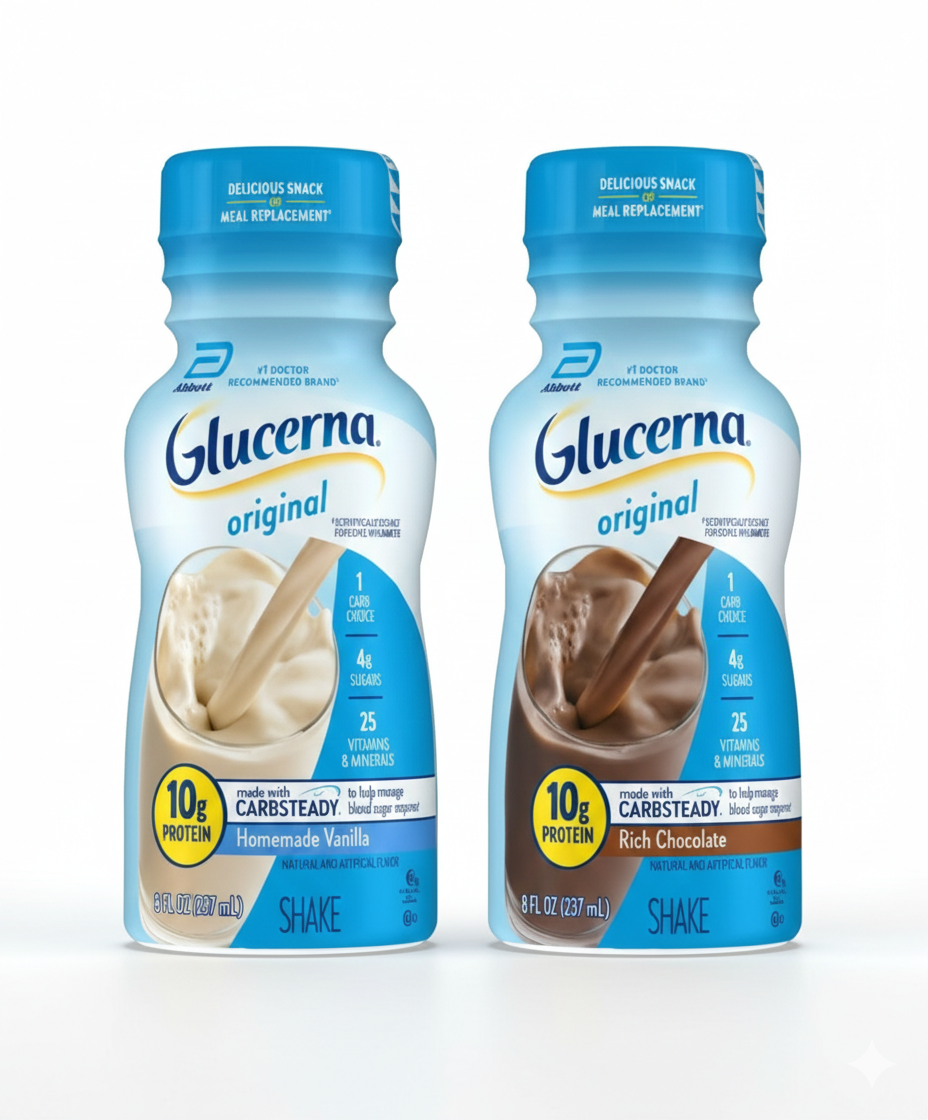 Glucerna Original – Shake de Nutrition Équilibrée – 10g de Protéines, 25 Vitamines et Minéraux – Aide à la Gestion de la Glycémie – Bouteille de 237 ml (8 fl oz)