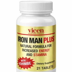 Vicen Iron Man Plus – Formule Naturelle pour l'Énergie et l'Endurance – Avec Yohimbe – 21 Comprimés